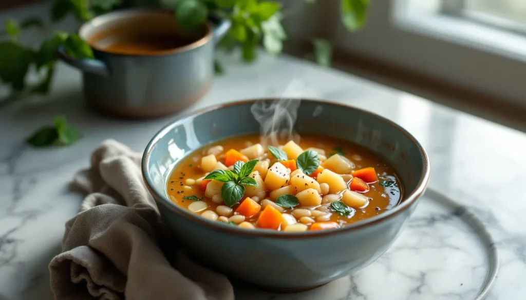 VEGETABLE SOUP WITH BASIL